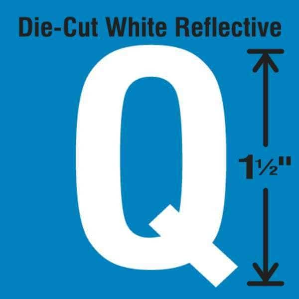 Die-Cut Reflective Letter Label, Q, PK5