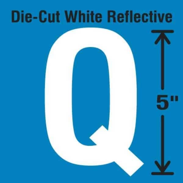 Die-Cut Reflective Letter Label, Q, PK5
