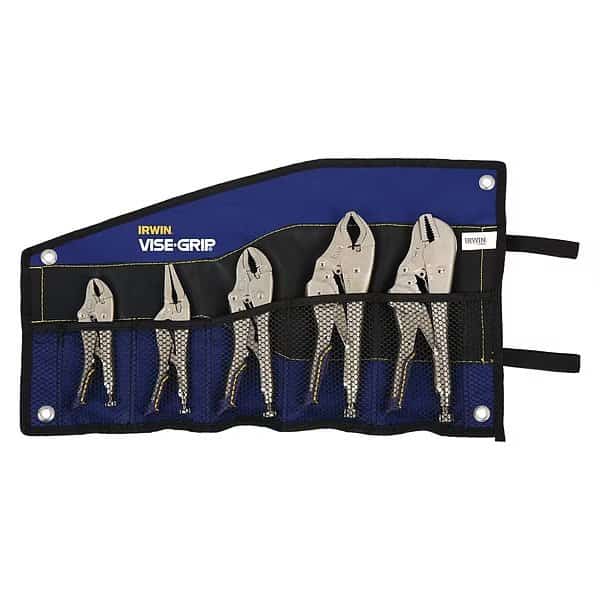 5 Piece Locking Pliers Set Ergonomic Handle
