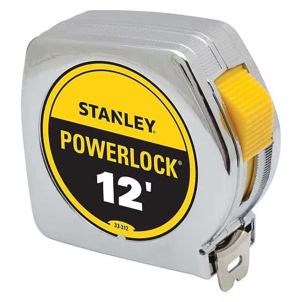 PowerLock 12 ft Tape Measure, 3/4 in Blade, True-Zero End Hook, Corrosion-Resistant