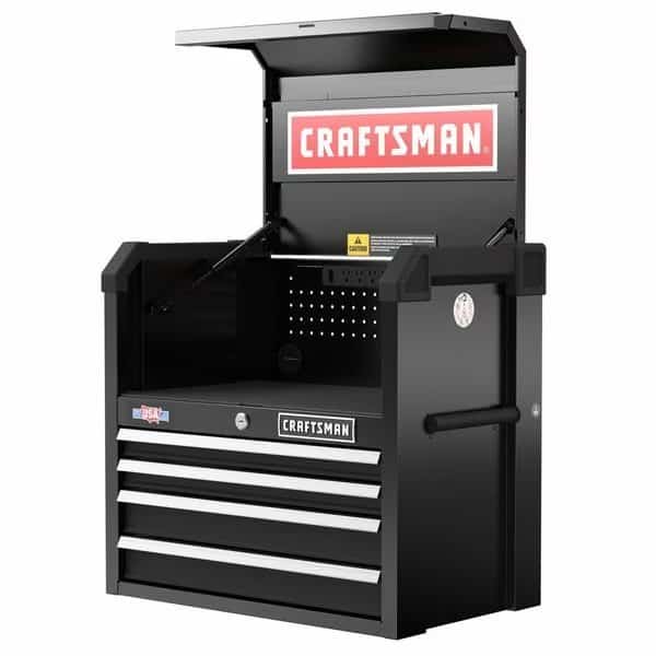 S2000 Open Tool Chest, 4 Drawer, Black, Steel, 26 in W x 16 in D x 24-1/2 in H