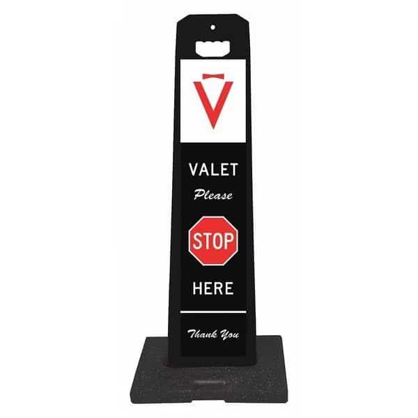 Panel, Vertical, Valet Stop, Blk