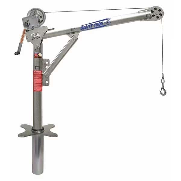 Davit Crane Kit, 1,000 lb Capacity, 27.5 in to 42 in Reach, 0 in to 660 in Lift Range, Silver