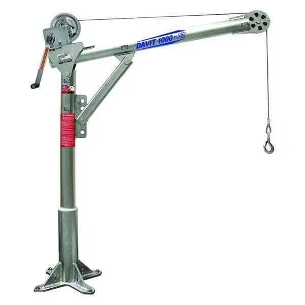 Davit Crane Kit, 1,000 lb Capacity, 27.5 in to 42 in Reach, 0 in to 660 in Lift Range, Silver