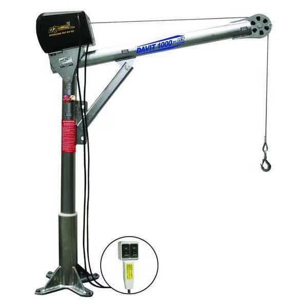 Davit Crane Kit, 1,000 lb Capacity, 27.5 in to 42 in Reach, 0 in to 540 in Lift Range, Silver