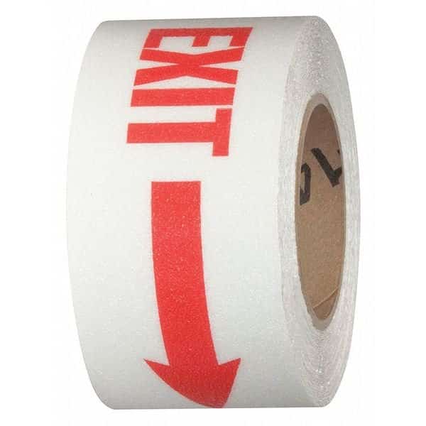 Exit Arrow, White/Red 3"x54 ft., PK4