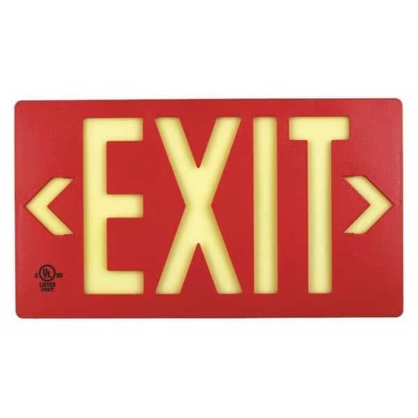Exit Sign, PF50, Red Single Side