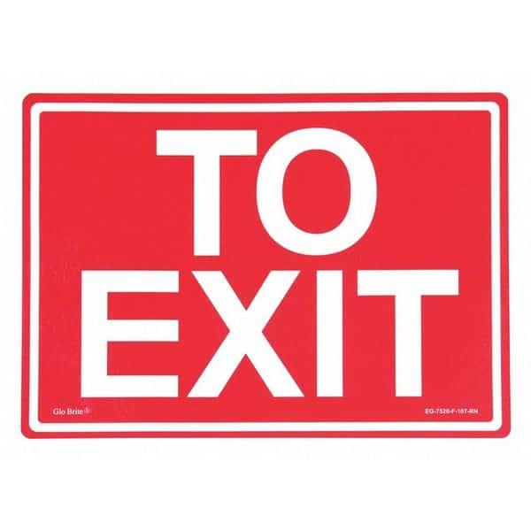 To Exit, Red w/PL, 14"x10"