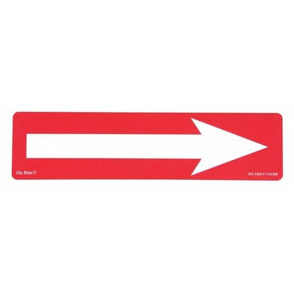 Arrow Photoluminescent On Red, 14"x3.5", EG-7520-F-114-RN