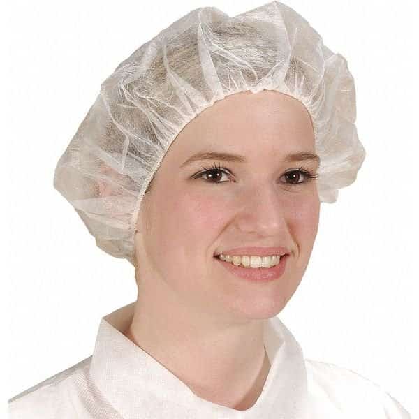 Bouffant, 24", Package Quantity 1000, Polypropylene, 24 in Dia., White, L, 1000 PK