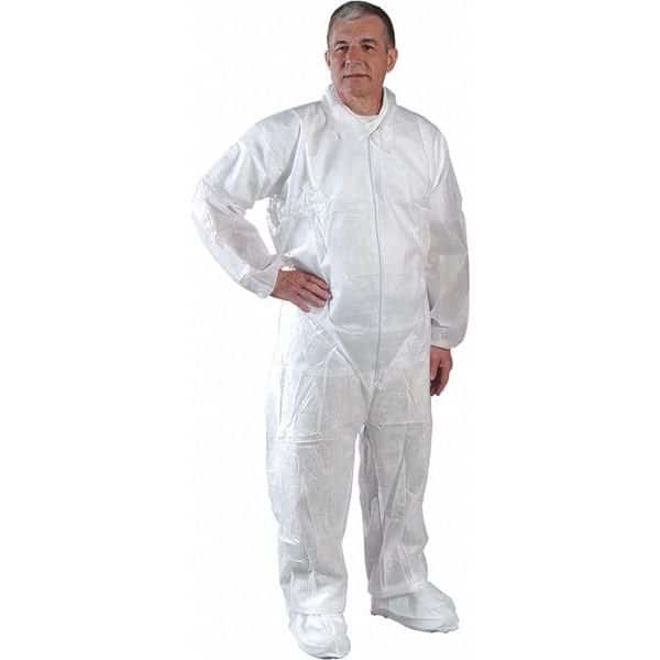 Disposable Coverall, XL, SMS, Zipper, Elastic Cuff, Elastic Ankle, Serged Seam, 25 PK