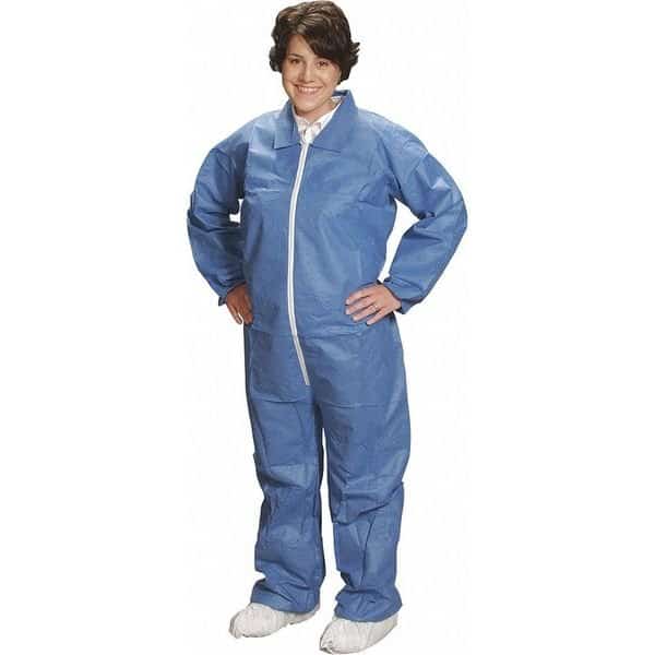 Disposable Coverall, 3XL, SMS, Zipper, Elastic Cuff, Elastic Ankle, Serged Seam, 25 PK