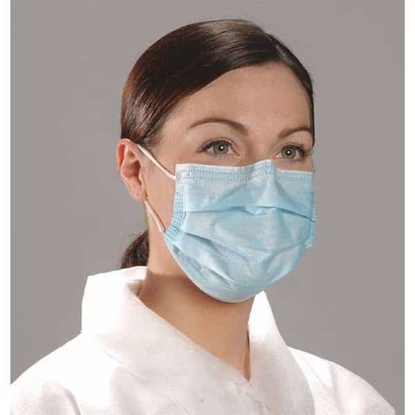 Disposable Face Mask, Blue, Universal, 500 PK