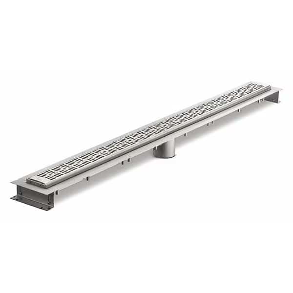 Basket Weave Grate Shower Drain, stainless steel, 2", No-Hub