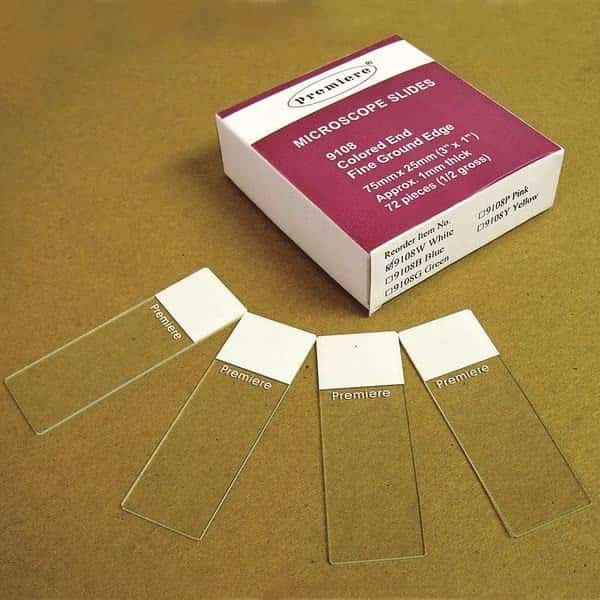 Microscope Slides, Painted End, PK144