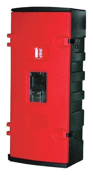 Fire Extinguisher Cabinet,30 lb.,Blk/Red, Mfr#: JBWE95, FLAMEFIGHTER