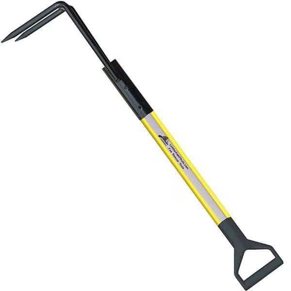 Rubbish Hook, 12 ft. Dog Bone Pole, HiViz Yellow, D-Handle
