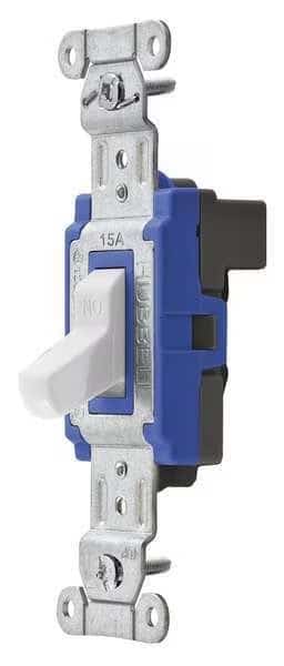 Wall Switch, 3-Way, 120/277V, 15A, Wht, Toggl