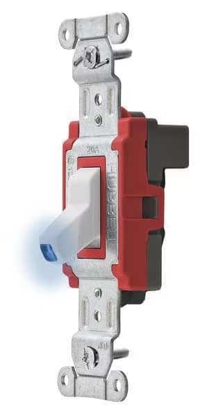 Illuminated Wall Switch, 1-Pole, 20A, Wht