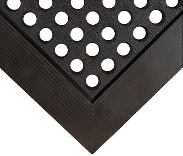 Drainage Mat, Rubber, Smooth, 3 ft. W x 5 ft. L, Black