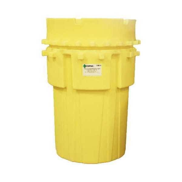 Open Head Salvage Drum, Polyethylene, 180 gal, Unlined, Yellow