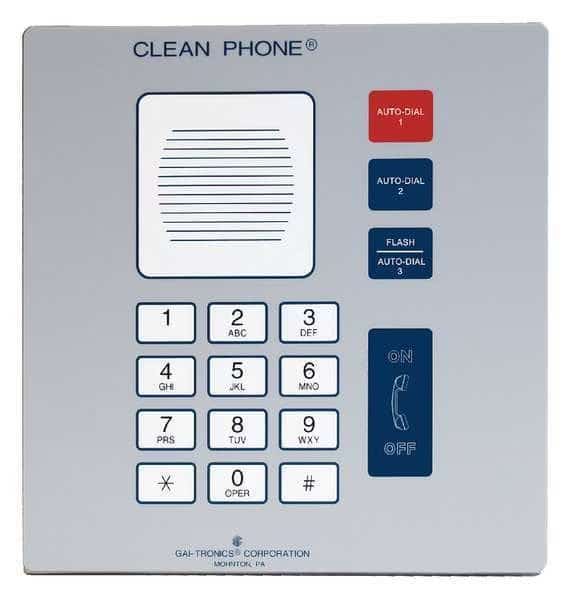 Cleanroom Telephone, Cordless, Color Gray, HUBBELL GAI-TRONICS, Mfr# 295-001F