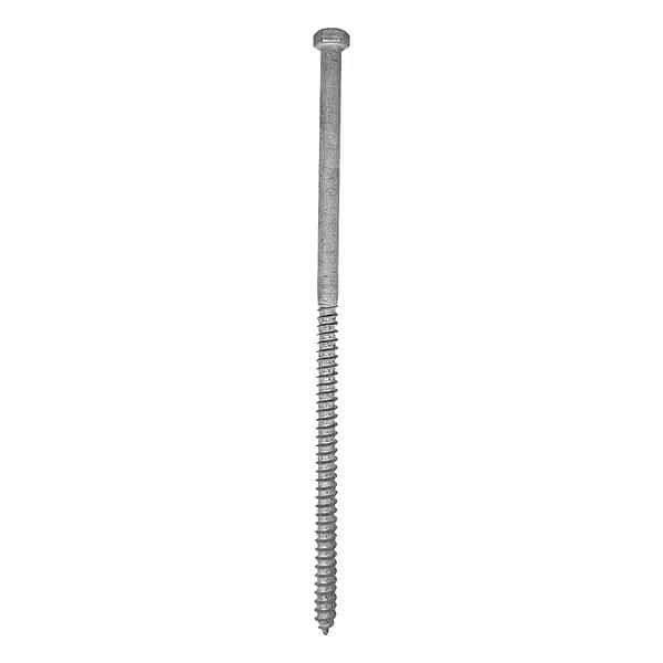 Lag Screw, 3/8 in, 10 in, Steel, Hot Dipped Galvanized Hex External Hex Drive, 50 PK