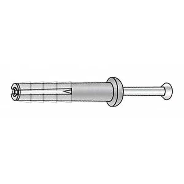 Nail Drive Anchor, 1/4" Dia., 1-1/2" L, Nylon Zinc Plated, 100 PK