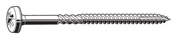 Wood Screw, #6, 3/4 in, Zinc Plated Steel Pan Head Phillips Drive, 200 PK