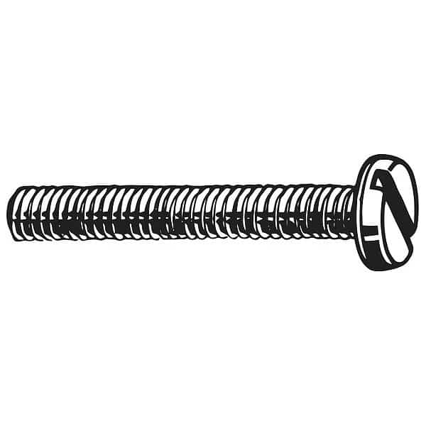 M3-0.50 x 10 mm Slotted Pan Machine Screw, Plain 18-8 Stainless Steel, 100 PK