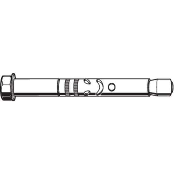 Sleeve Anchor, 1/2" Dia., 4" L, Stainless Steel Plain, 10 PK