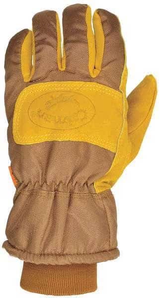 Cold Protection Gloves, Cowhide Leather Palm, Heatrac Lining, Brown, L ( 9 )