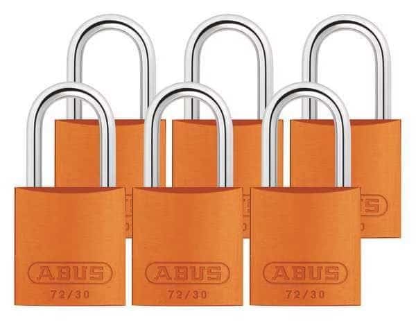 Lockout Padlock, KA, Orange, 2-17/32"H, PK6