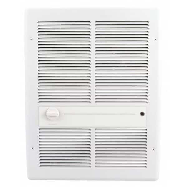 Recessed Electric Wall-Mount Heater, Recessed or Surface, 1500/750 W, 120V AC, White