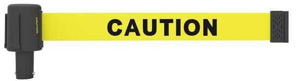 Retractable Belt Head, Yellow, 15 ft Length, Caution, Matte
