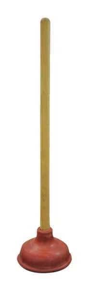 Plunger, Wood and Rubber, Fit Most Toilets
