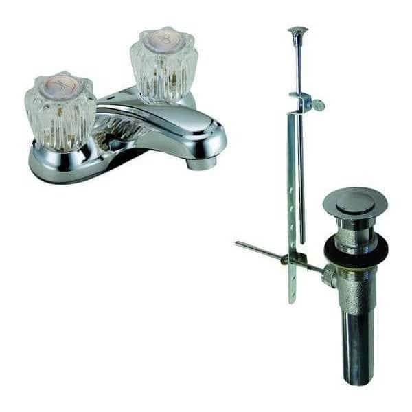 Manual 4" Mount, 2 Hole Low Arc Bathroom Faucet, Chrome, DOMINION FAUCETS, Mfr# 77-1106