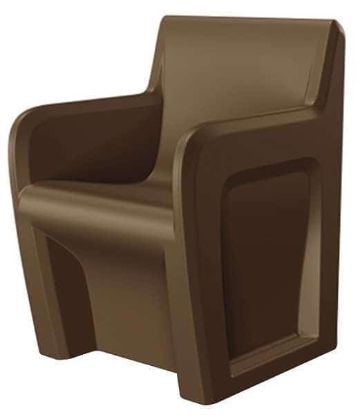 Sentinel Arm Chair, Brown Seat, Brown Back, 24" W 24" L 33" H, Fixed, Polyethylene Seat