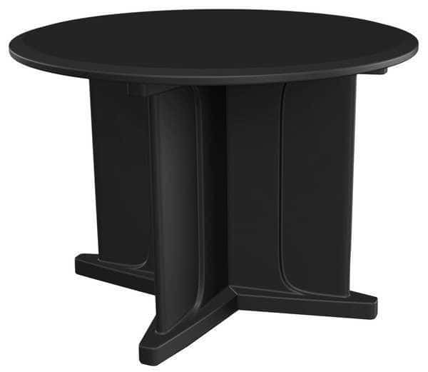 Circle Table, 42 in W, 42 in L, 31 in H, Polyethylene Top, Black
