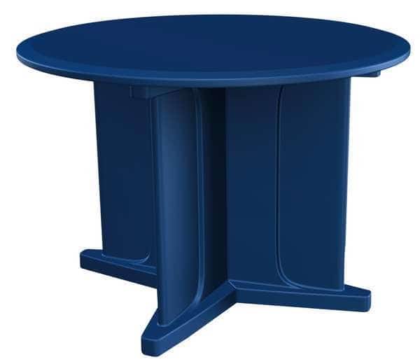 Circle Table, 42 in W, 42 in L, 31 in H, Polyethylene Top, Slate Blue