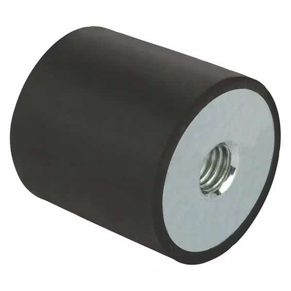Rubber Buffer, Natural Rubber Shore 55A, 637 N Max, M8, cylindrical, internal threads
