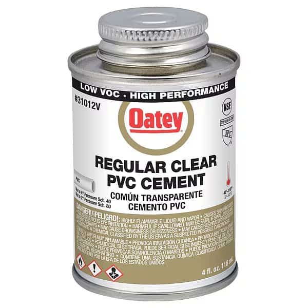 Pipe Cement, Can, 4 fl oz, Clear