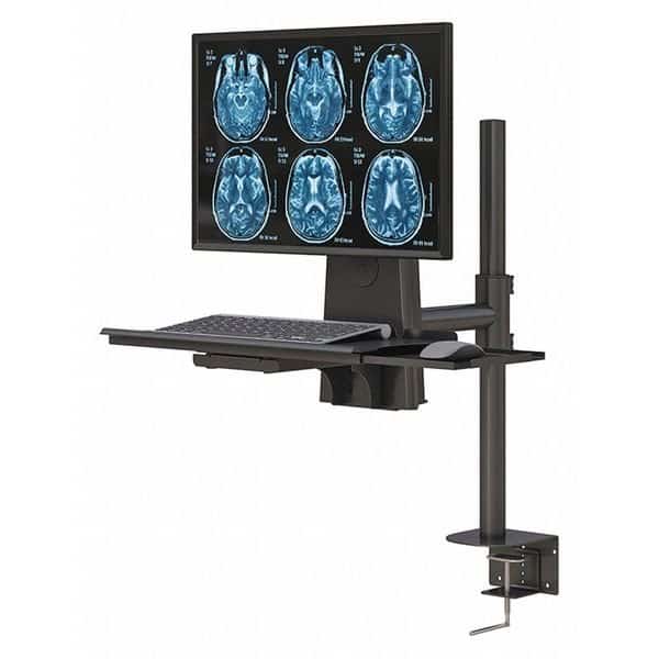 Clamp Monitor Arm w/Keyboard Tray