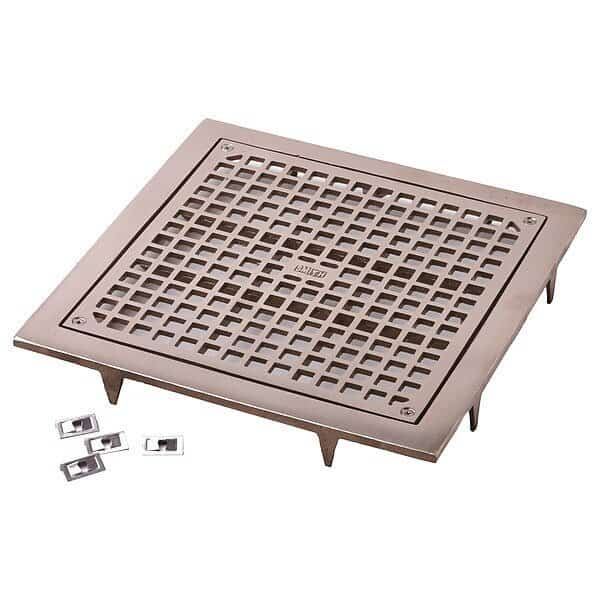 Floor Drain, Slotted Lid, Square, 1-1/2" H