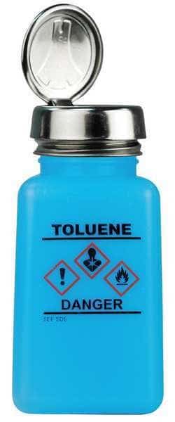 Dispensing Toluene Bottle, 6 oz., Blue