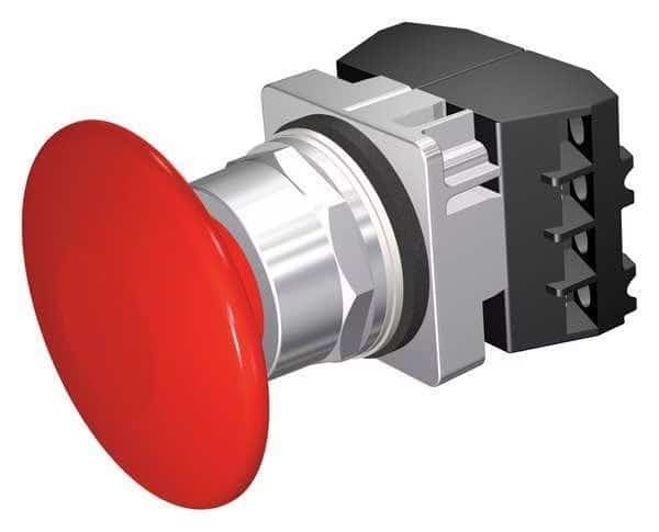 Non-Illuminated Push Button, 30 mm, 2NO, Red, SIEMENS, Mfr# 52PM9V2F