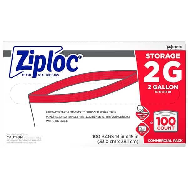 Reclosable Poly Bag,Zip Seal,PK100, Mfr#: 682253, ZIPLOC