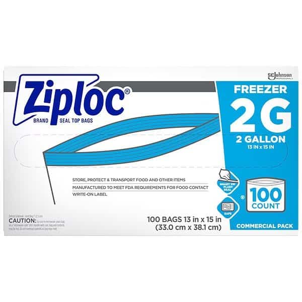 Double Zipper Seal Reclosable Bag 15" x 13", 2.6 mil, Clear, Pk100