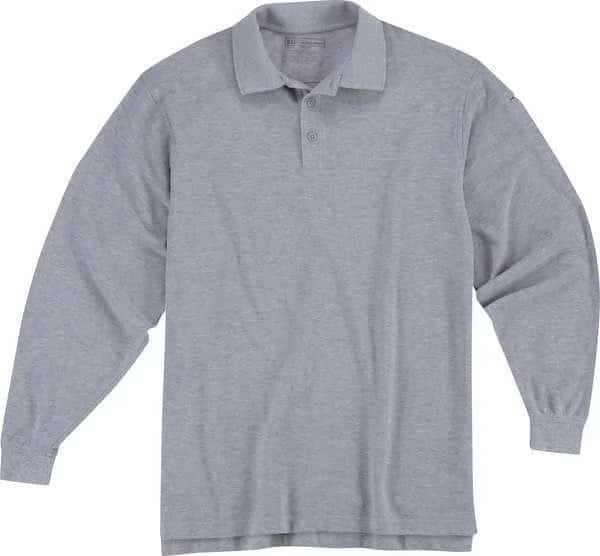Tactical Polo Shirt, 40% Polyester, 60% Cotton, Button Front, 2 Pocket(s), Gray, L