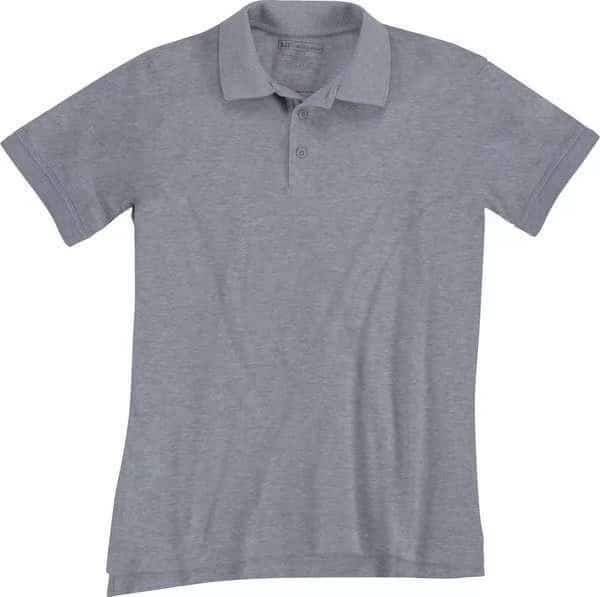 Tactical Polo Shirt, 40% Polyester, 60% Cotton, Button Front, 1 Pocket(s), Gray, Xl